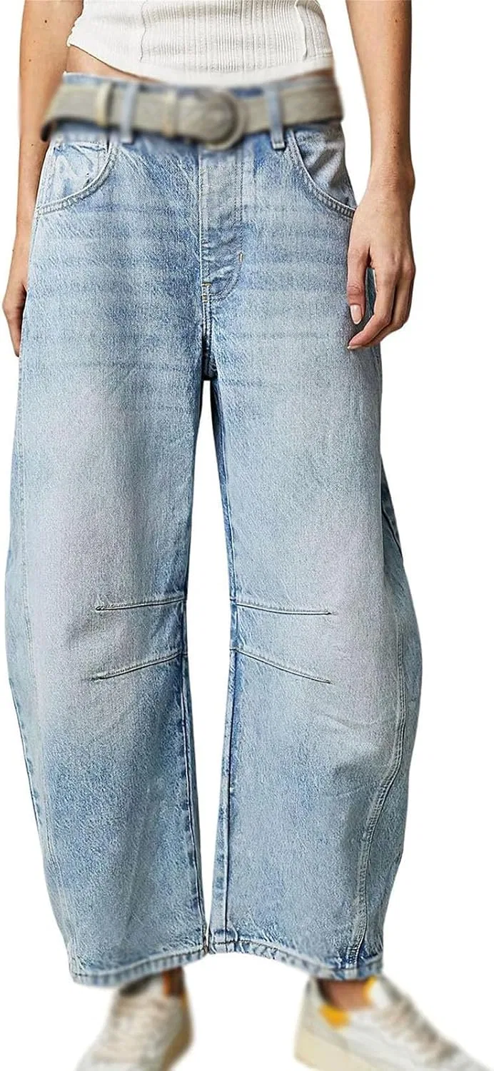 Джинсы Leopard Barrel Jeans Women, Light Blue