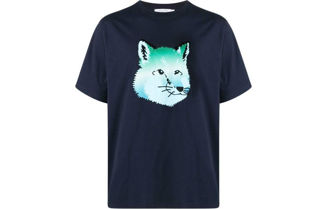 

Maison Kitsune Футболка унисекс морского синего цвета Marine Blue, Синий, Maison Kitsune Футболка унисекс морского синего цвета Marine Blue