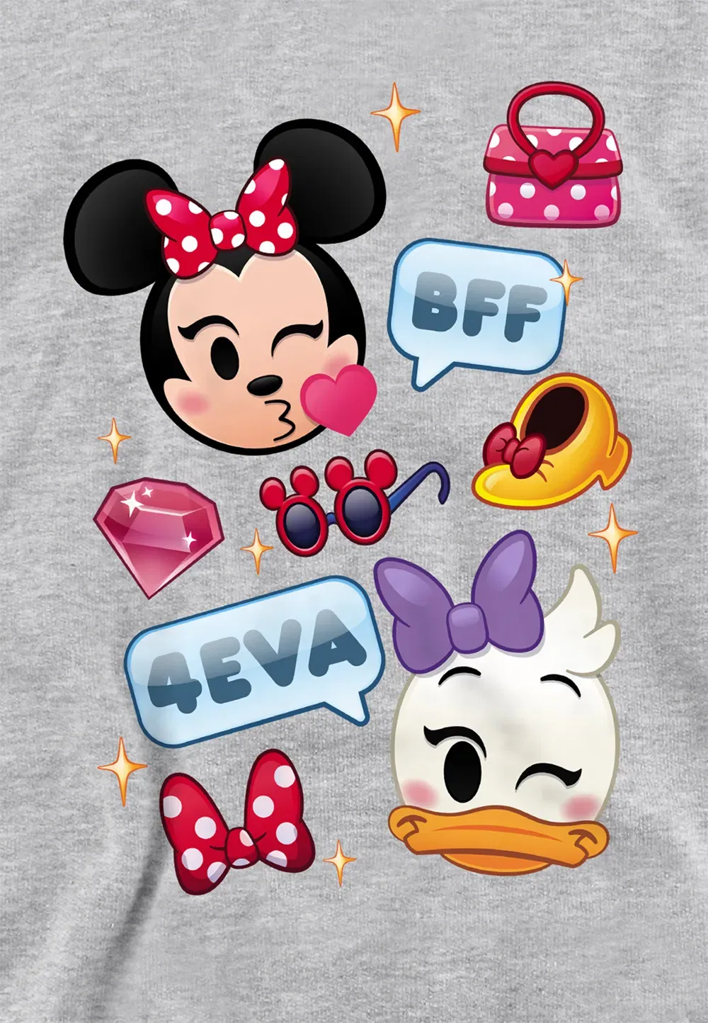 Детская худи Minnie Mouse And Daisy Emoji Disney, серый — фото 2