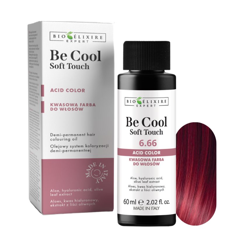 

BIOELIXIRE Кислотная краска для волос Be Cool SOFT TOUCH - 6.66 Темный интенсивный красный блондин - 60 мл