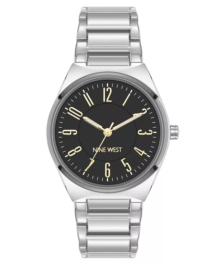 

Женские часы Quartz с легкочитаемым черным циферблатом и двухцветным металлическим сплавом, 34 мм Anne Klein