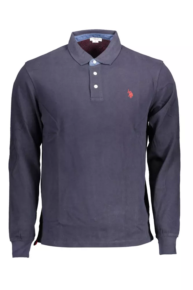 

Синяя хлопковая мужская рубашка поло U.S. Polo Assn.