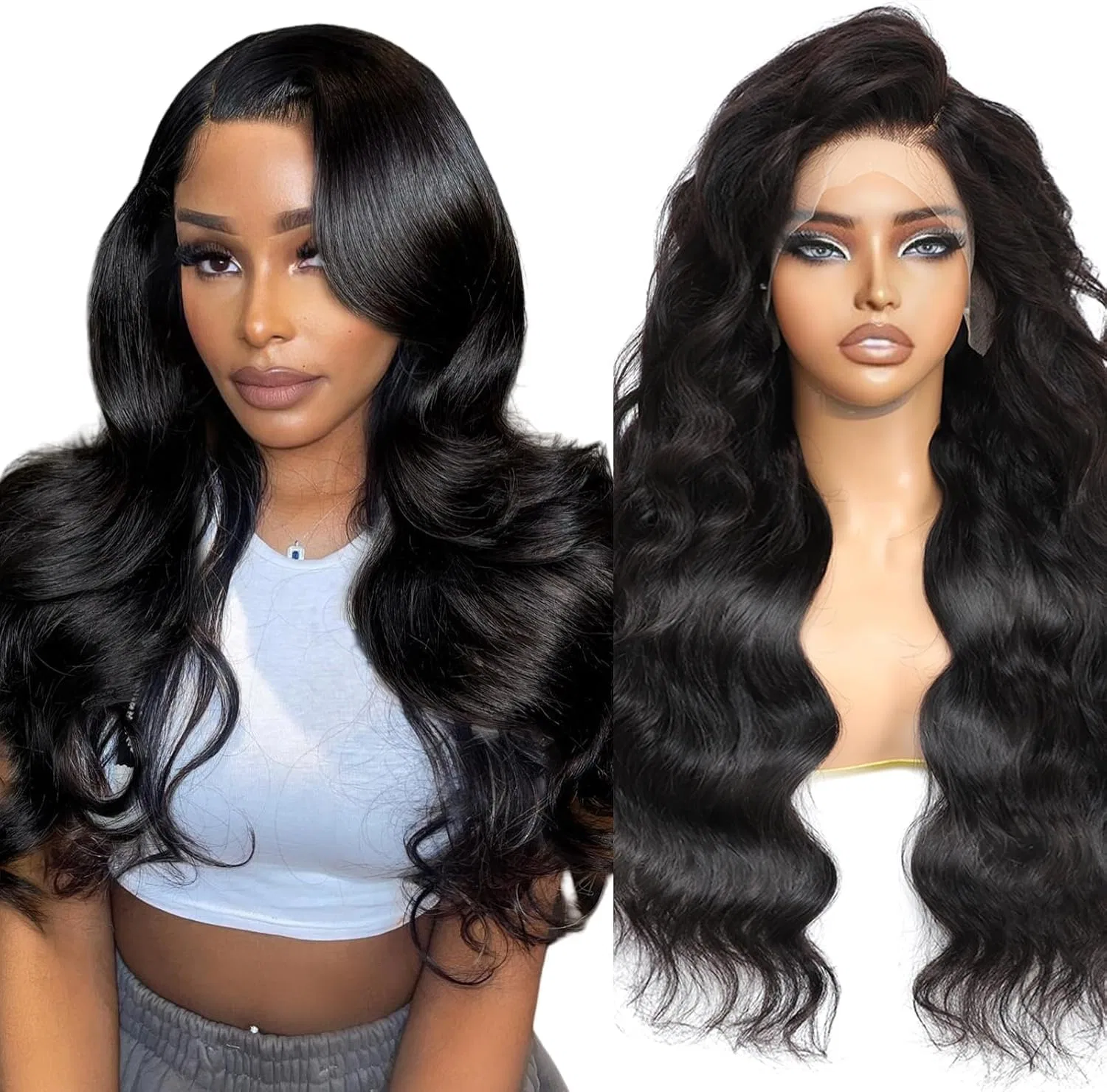 Женский парик «Body Wave HD Transparent» из натуральных волос Smilenice