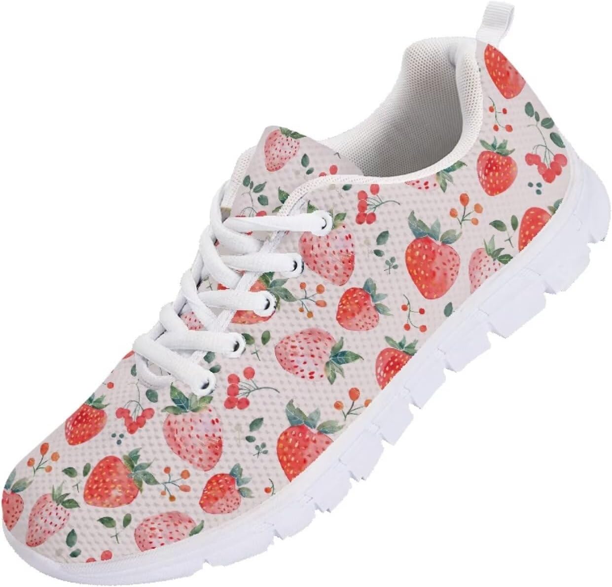 

Мужские кроссовки Funnydude Funny Print для бега, осенние, с сеткой для дыхания, свободные, на шнуровке, Strawberry