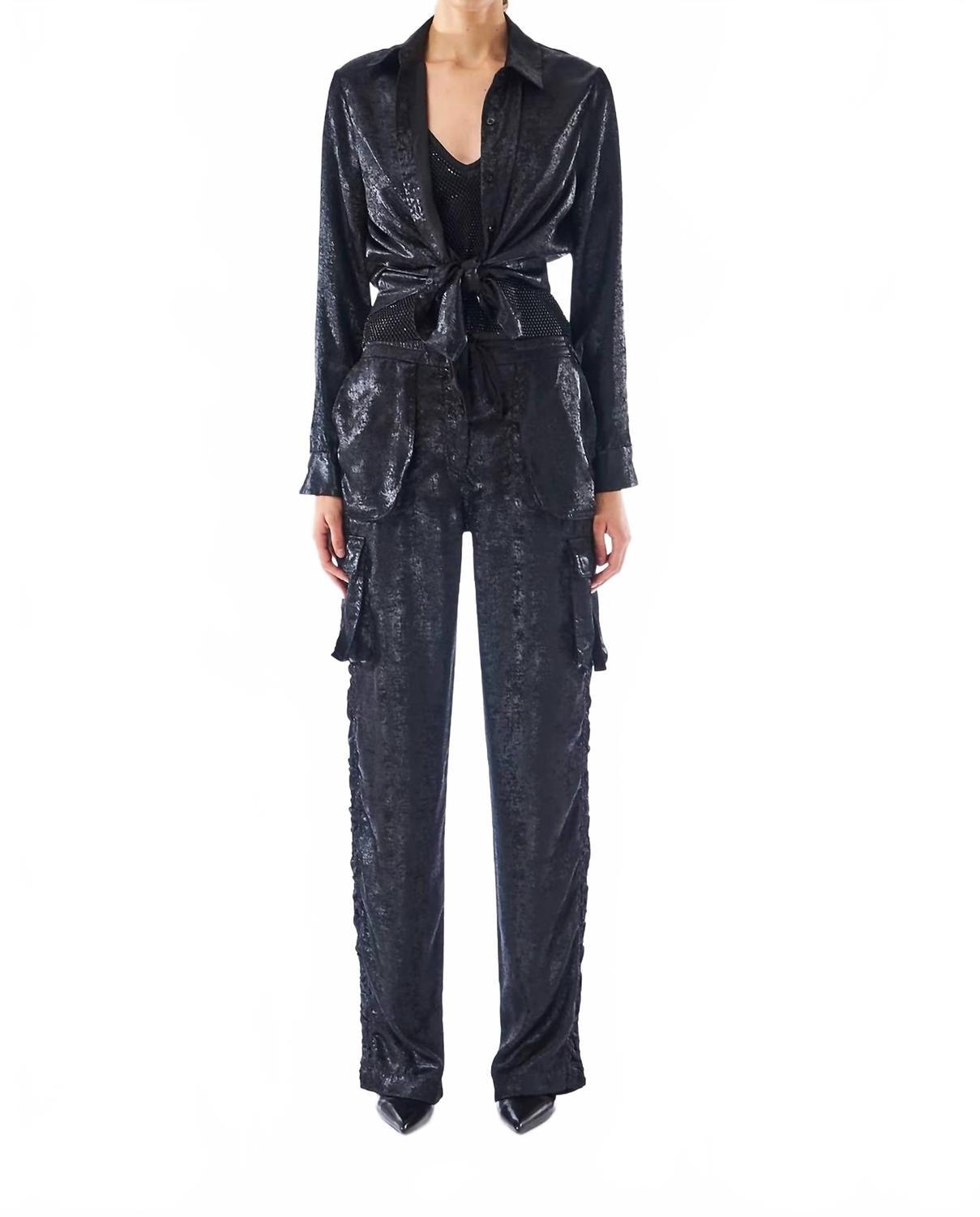 

Блестящая рубашка с пуговицами в цвете "полночный черный" Le Superbe