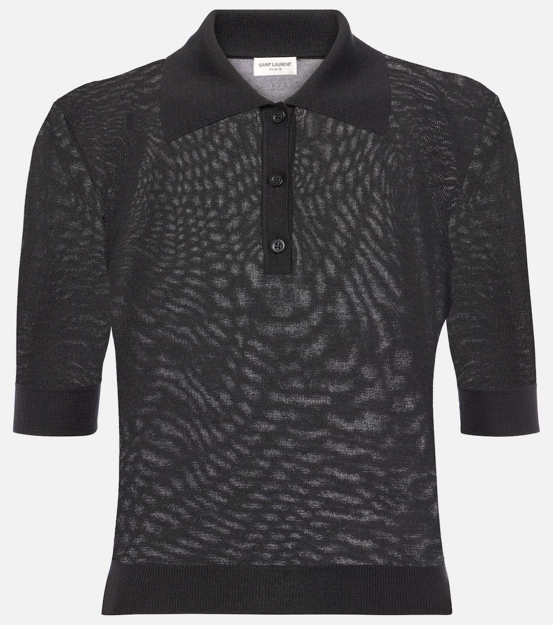 

Кашемировая, шерстяная и шёлковая поло Saint Laurent, нуар