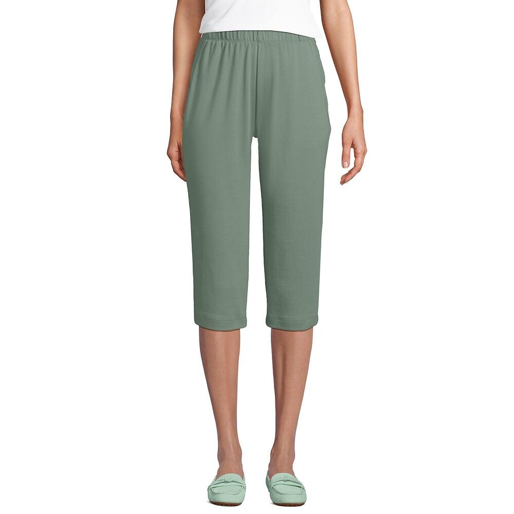 

Женские капри Lands End Sport с высокой талией без застежки Lands' End, цвет Lily Pad Green