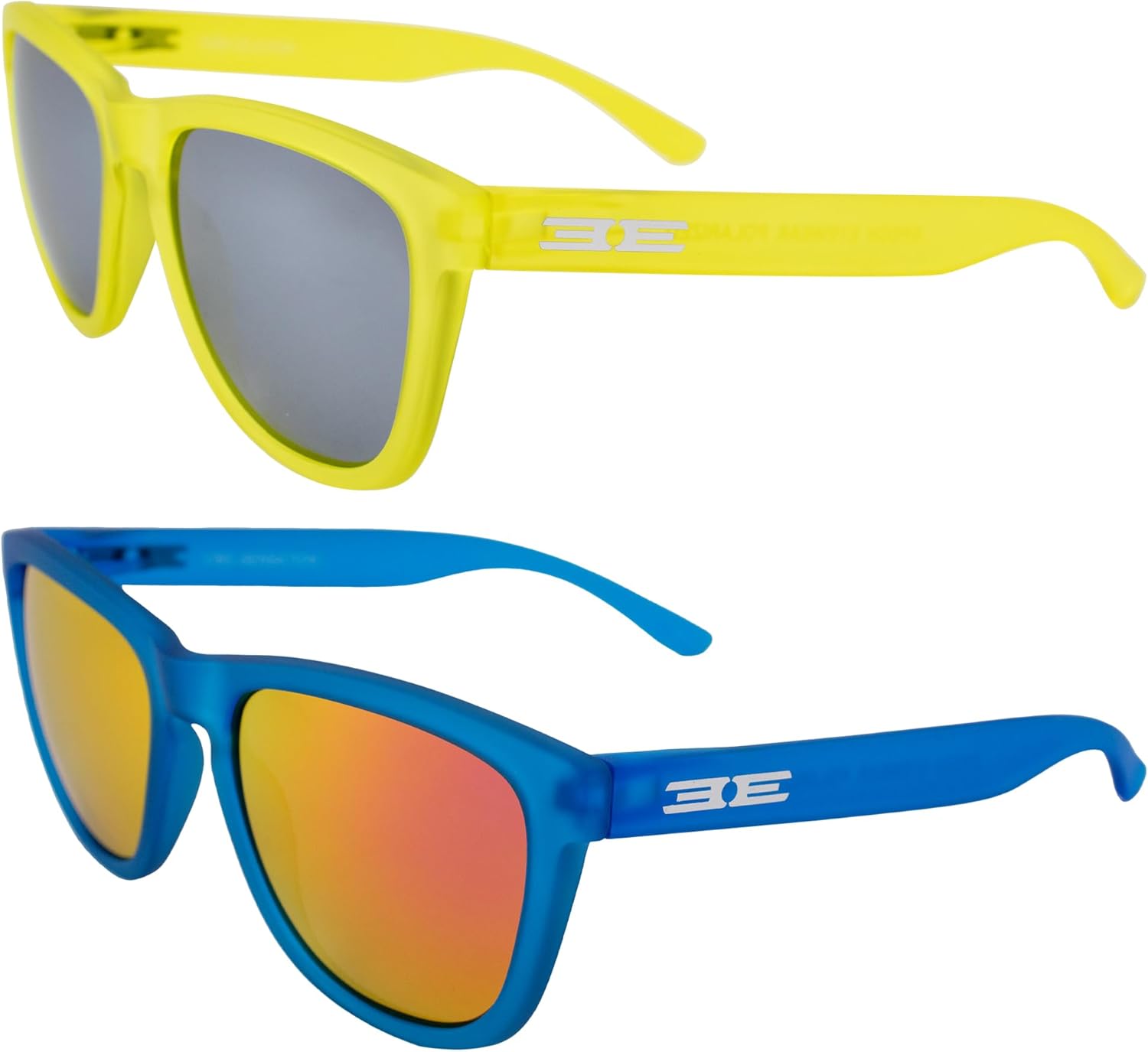

Солнцезащитные поляризованные очки Epoch Eyewear Vibe для женщин и мужчин, 2 пары: неоново-желтые с серебристыми зеркальными линзами и синие с розовыми зеркальными линзами, Yellow-silver/Blue-pink