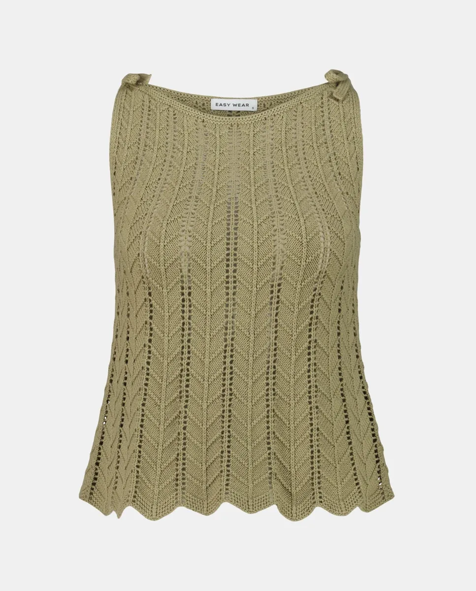 

Вязаный крючком женский топ с завязками на плечах Easy Wear, хаки