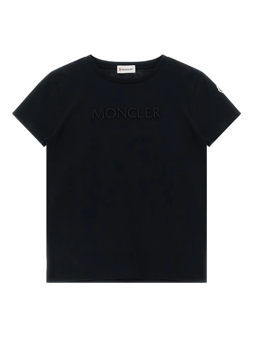 

Футболка с вышитым логотипом Moncler Enfant, черный