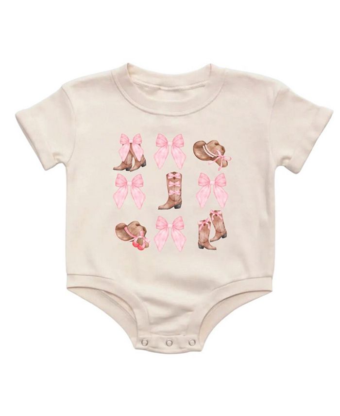 

Детский комбинезон с коротким рукавом "Кокетка-ковбой" для девочек - Baby Sweet Wink, коричневый/бежевый