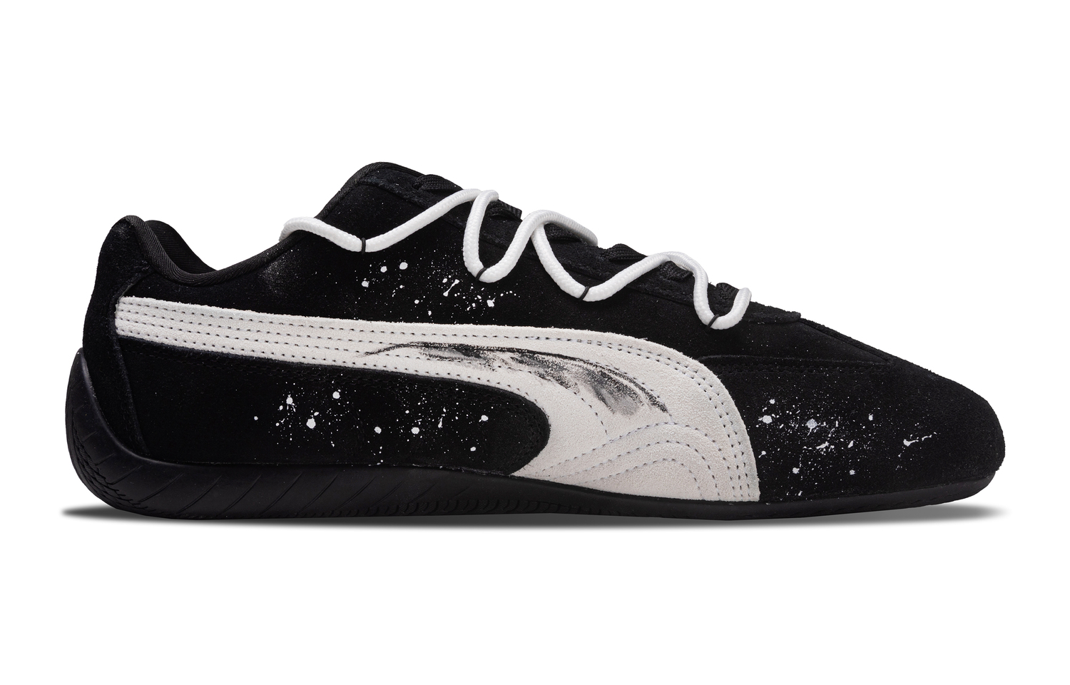 Speedcat Suede износостойкие и легкие повседневные кроссовки Unisex PUMA, черный белый — фото 3