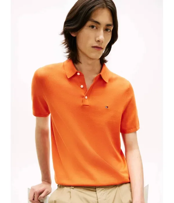 Поло ESSENTIAL regular fit Tommy Hilfiger, оранжевый — фото 4