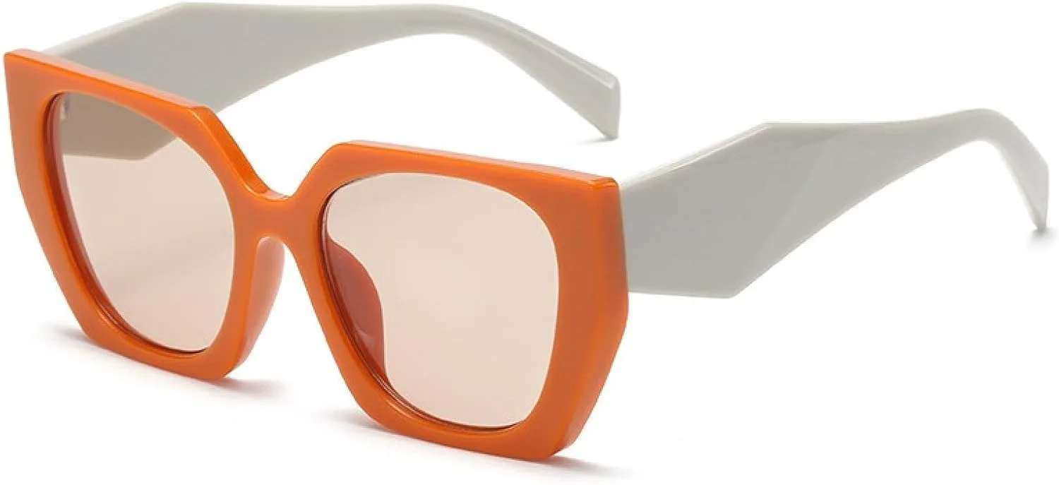 

Солнцезащитные очки с защитой от УФ-излучения UV400 | Большой размер | для женщин и мужчин | для занятий спортом на открытом воздухе и вождения DSVIGF, Orange Beige