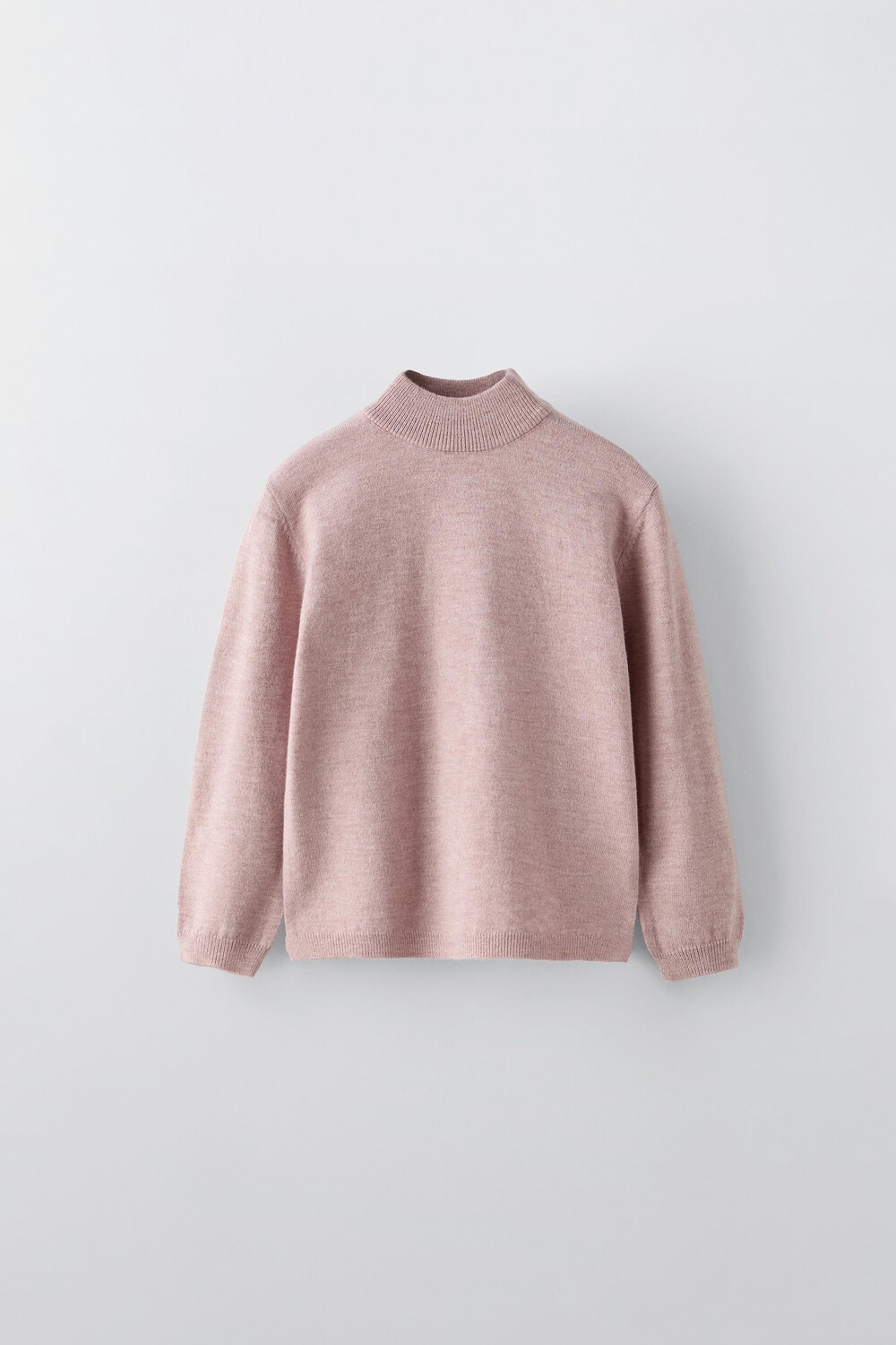 

Свитер однотяжной вязки ZARA, розовый мергель