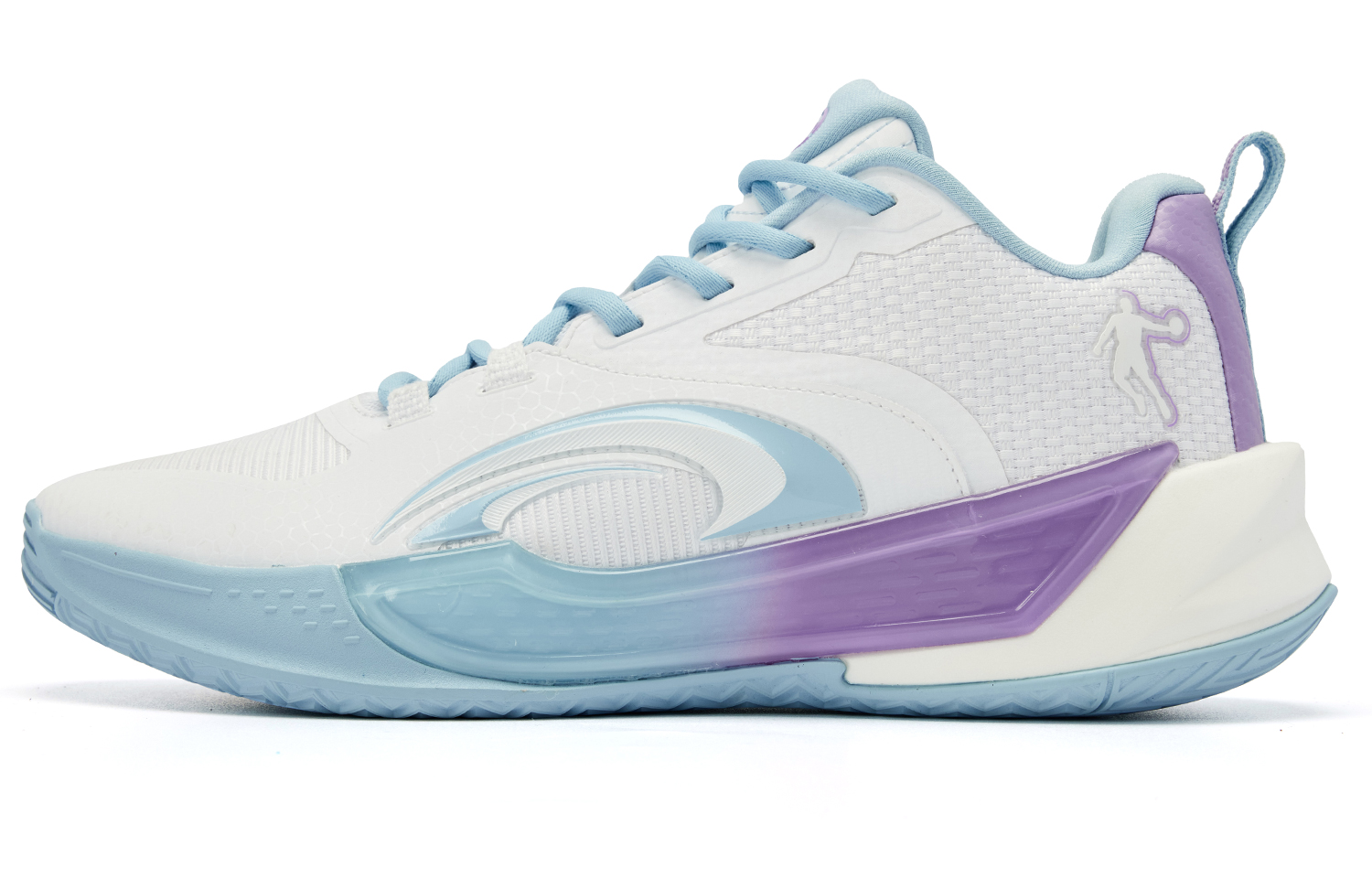 

QIAODAN Баскетбольные кроссовки Battle Sword 7 TEAM с низким верхом, амортизирующие, противоскользящие и износостойкие, мужские, белые, синие, фиолетовые