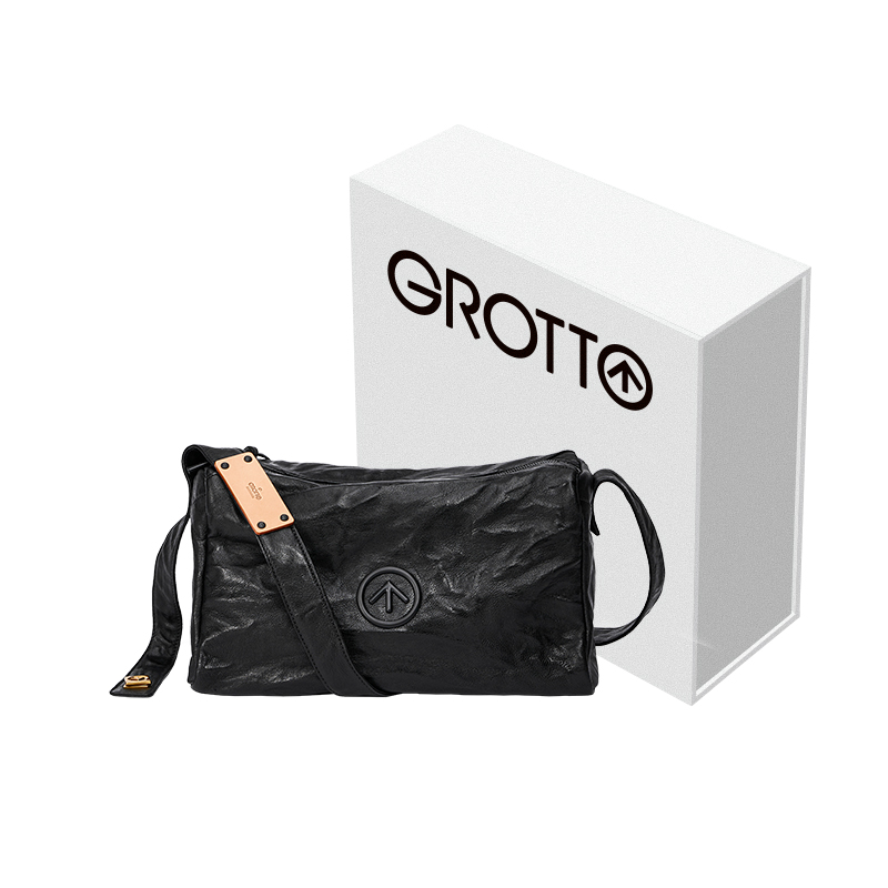 

GROTTO Кожаная сумка-кроссбоди из овечьей кожи с растительным дублением, Regular, Unisex, черная