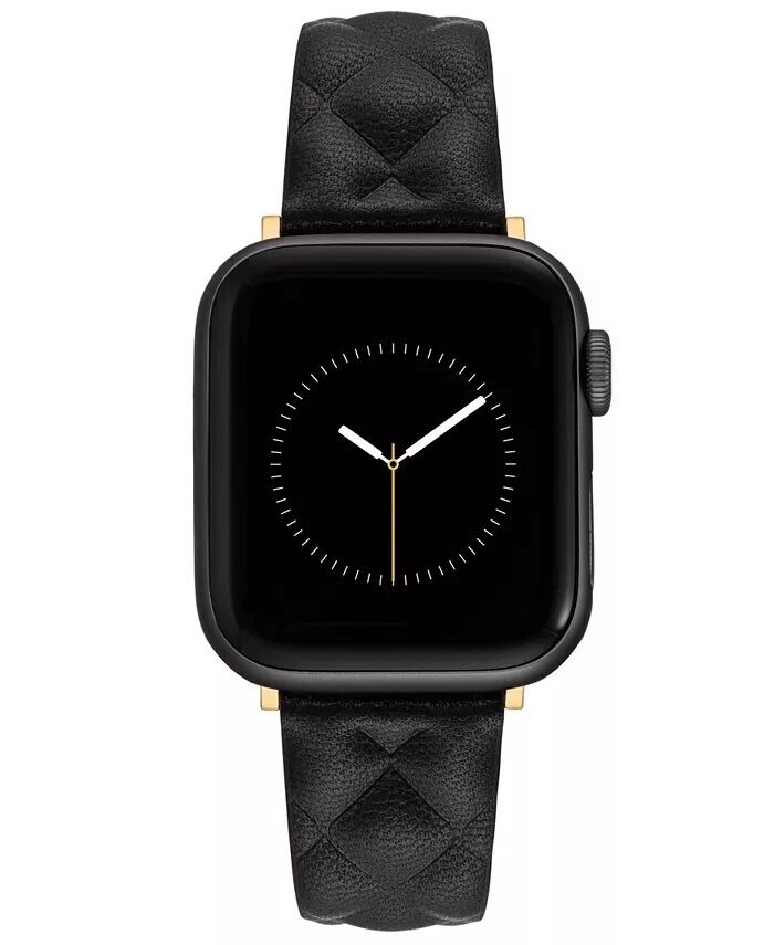 

Женский черный стеганый ремешок из натуральной кожи, совместимый с Apple Watch 42/44/45/Ultra/Ultra 2 Anne Klein, мультиколор