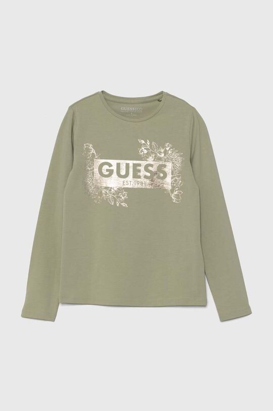 

Детский лонгслив Guess, зеленый