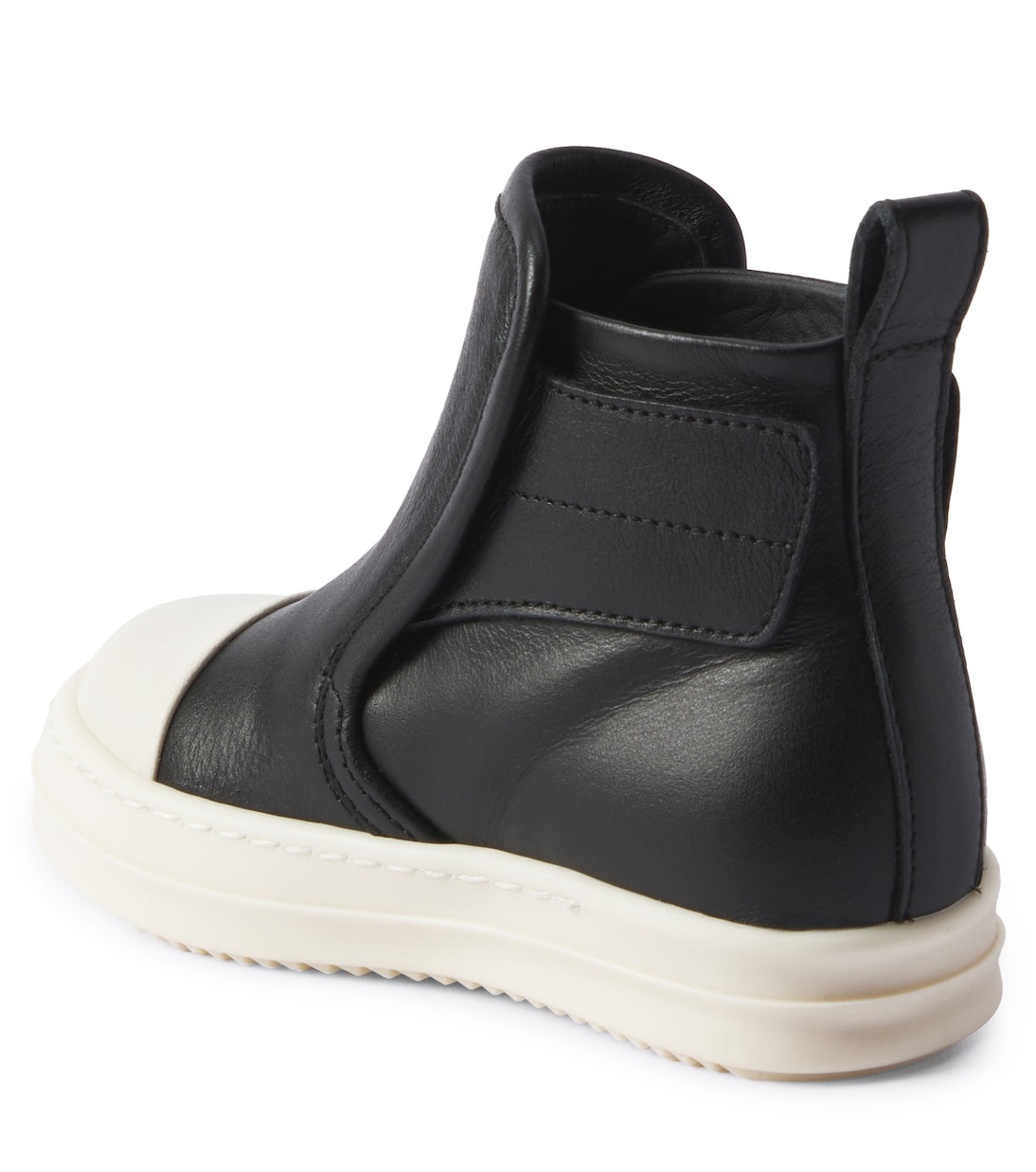 Кожаные кроссовки Baby Beatle Rick Owens Kids, Black/Milk/Milk — фото 2