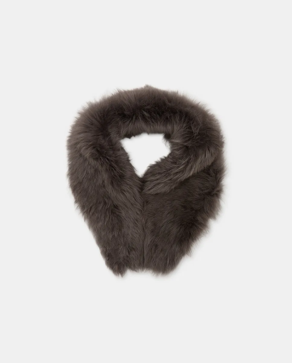 

Женский однотонный меховой воротник Woman Limited El Corte Inglés, светло-серый