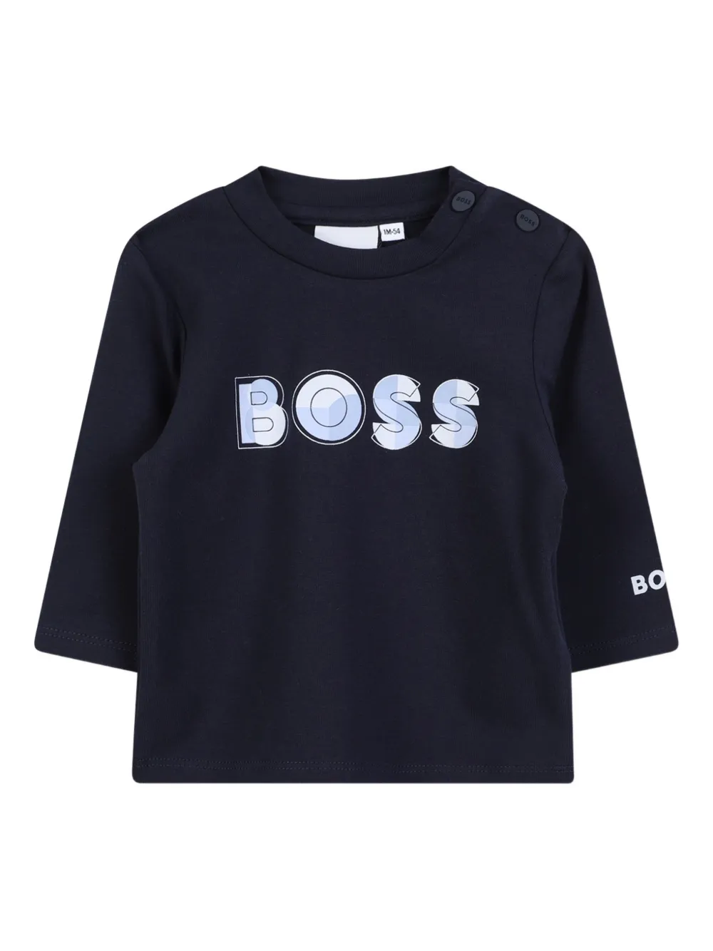 

Топ с длинными рукавами с логотипом BOSS Kidswear, синий