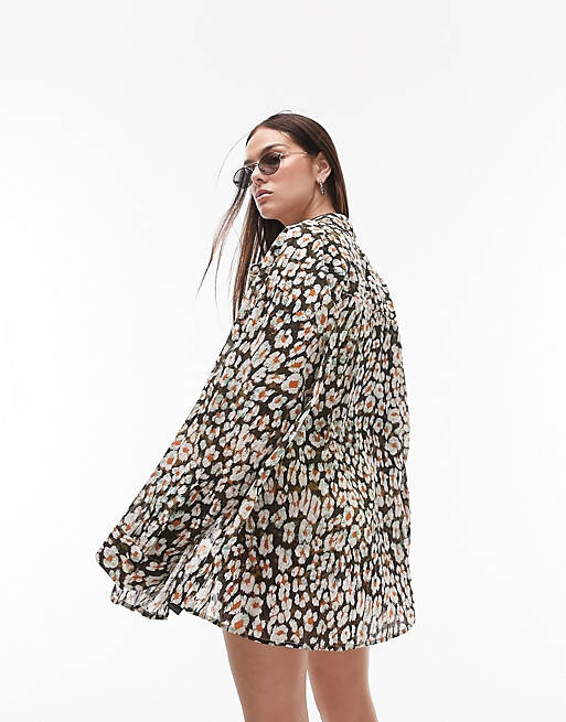 

Пляжная рубашка Topshop с леопардовым принтом