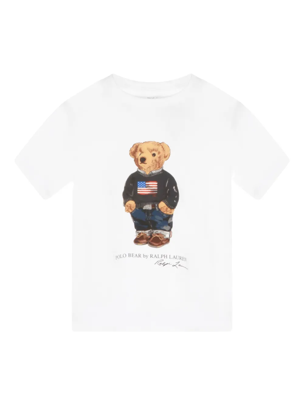 

Футболка с принтом медведя Polo Ralph Lauren Kids, белый