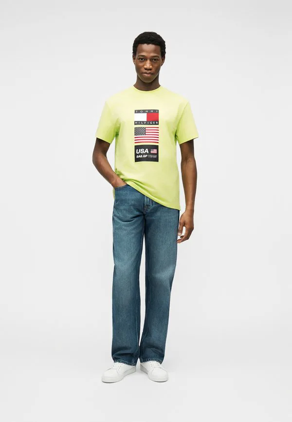 Футболка с логотипом команды tommy x us sail gp, футболка с принтом. Tommy Hilfiger, Citra Lime — фото 2