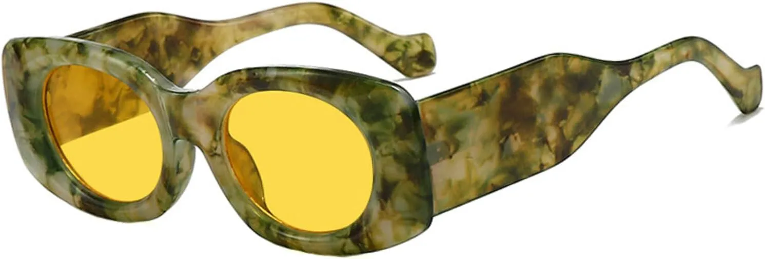 

Квадратные солнцезащитные очки для женщин и мужчин, модные, с защитой от УФ-излучения, толстые прямоугольные солнцезащитные очки, винтажные, стильные mincl, C1