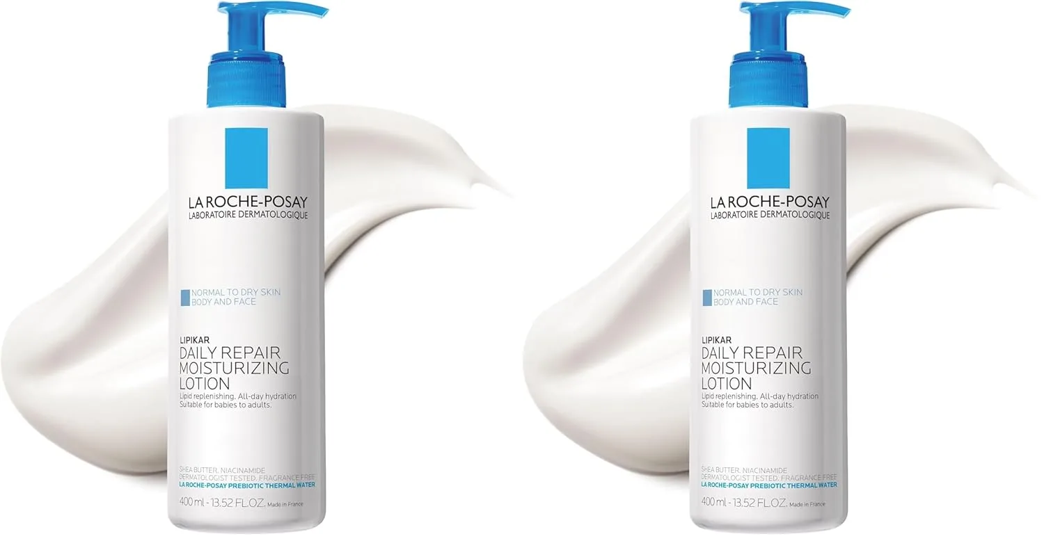 Увлажняющий крем для тела La Roche-Posay Lipikar Daily Repair, без отдушек, с маслом ши, лосьон для тела для сухой кожи, увлажняющий для чувствительной кожи (2 шт.) 400 мл (2 шт.)