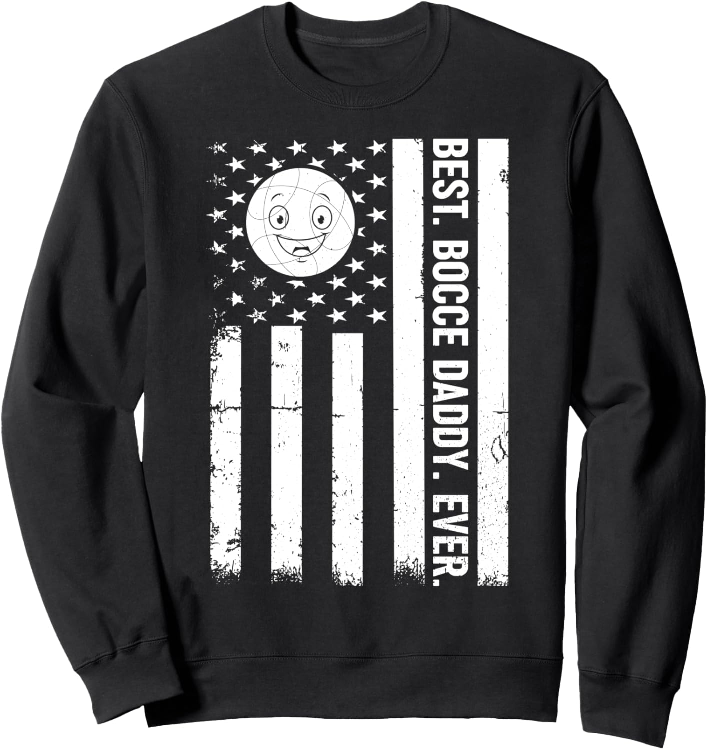 

Лучший папа для игры в бочче на свете - Толстовка с американским флагом для игрока в бочче Bocce Ball Player Bocce Ball Game, черный