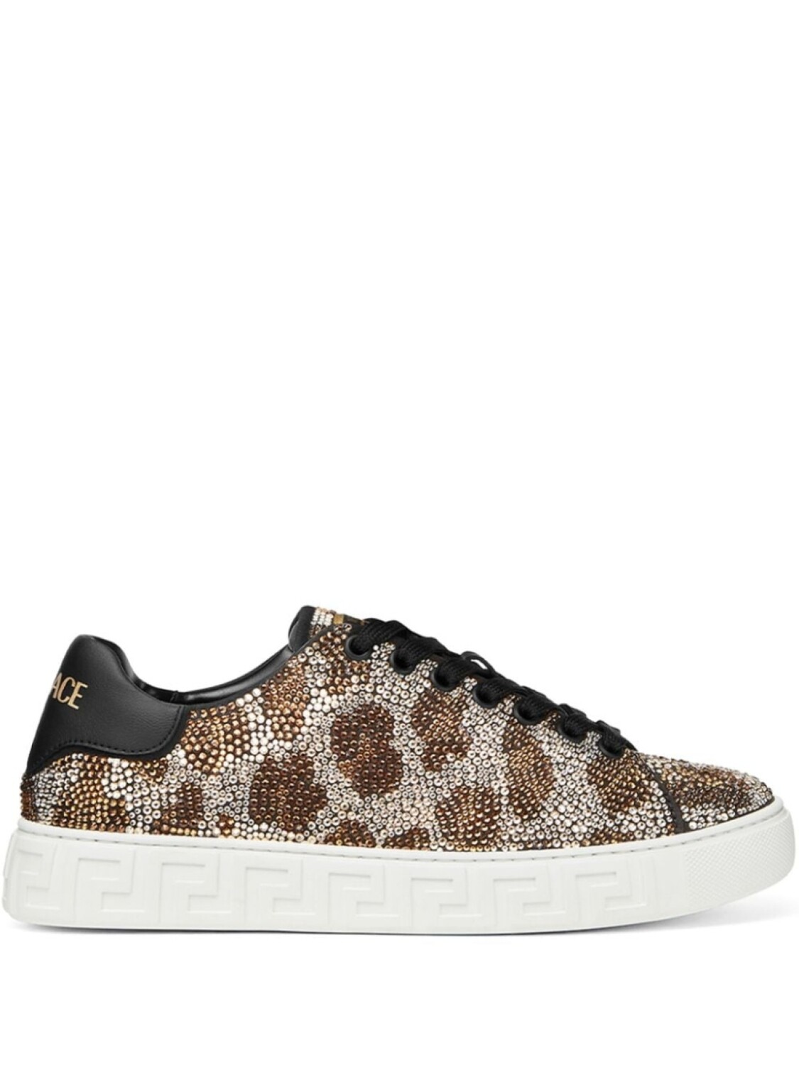

Versace кроссовки Greca с кристаллами, коричневый