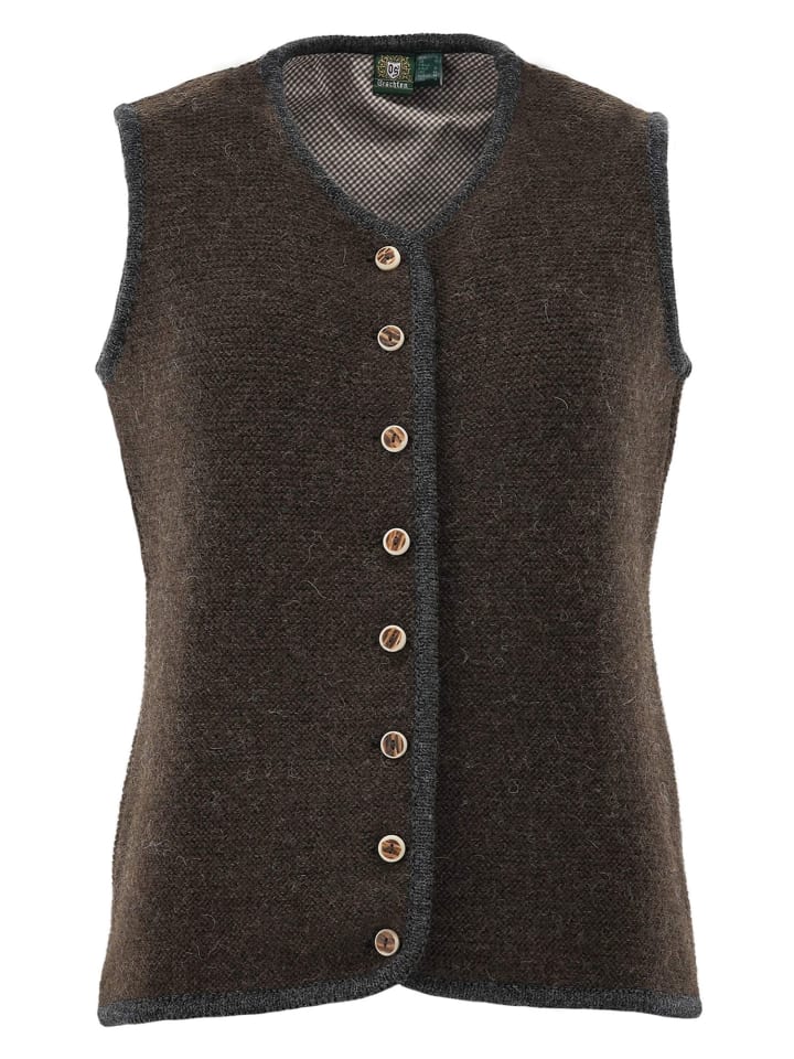 

OS-Trachten Вязаный жилет Kirko средне-коричневого цвета
