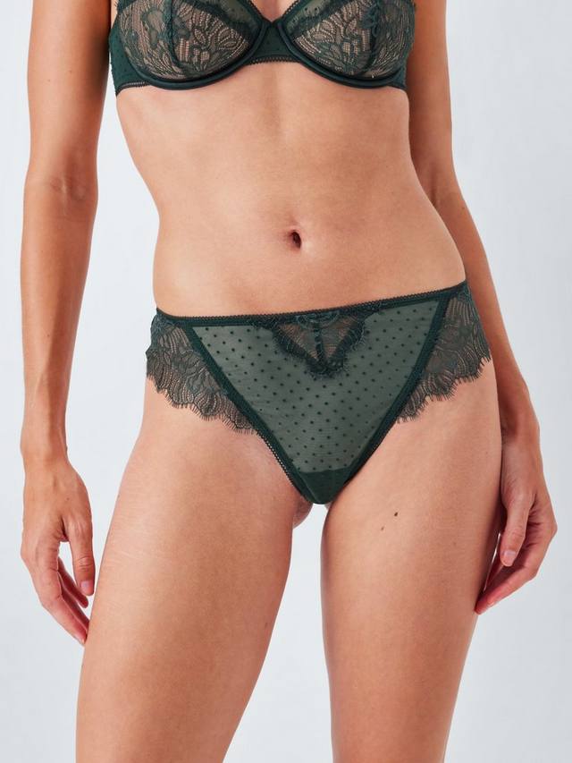 

Бразильские трусики Alina с кружевными деталями John Lewis, Spruce Green