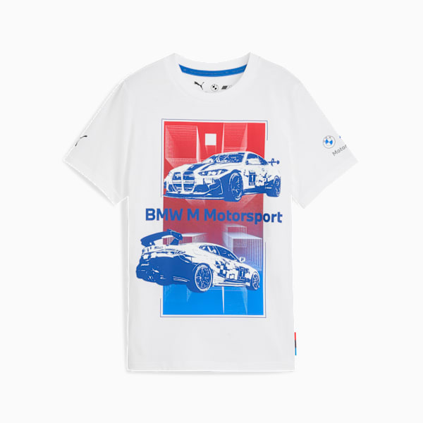 Футболка для больших детей с автоспортом Bmw M Motorsport Puma, белый — фото 4