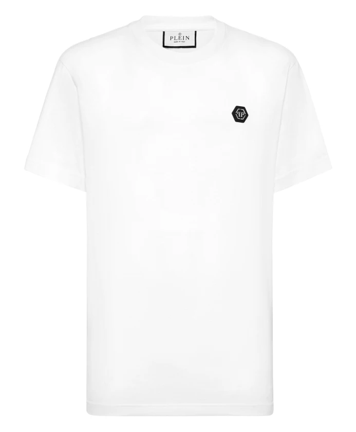 

Футболка с круглым вырезом и изображением черепа и костей. Philipp Plein, белый