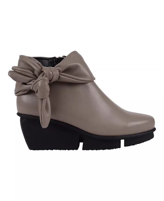 Женские ботильоны с бантом из лаванды GC Shoes, коричневый/бежевый — фото 2