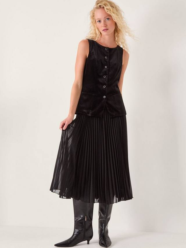 

Платье Vanessa без рукавов из бархата Monsoon, Black