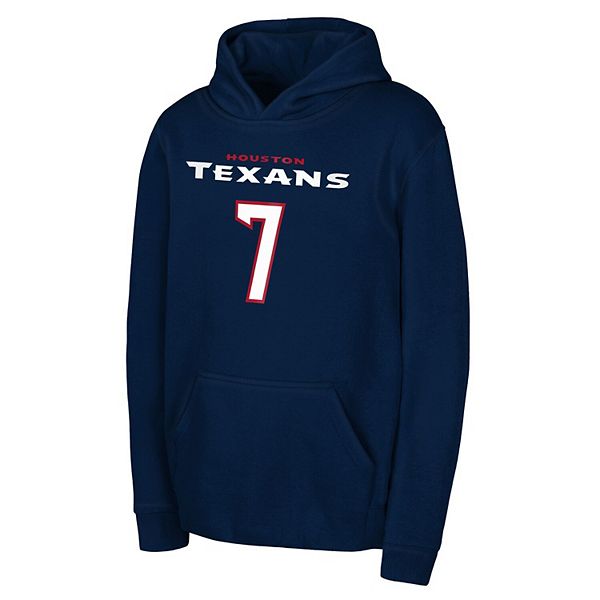 Толстовка с капюшоном Youth cj stroud navy houston texans mainliner с именем и номером игрока Outerstuff — фото 3