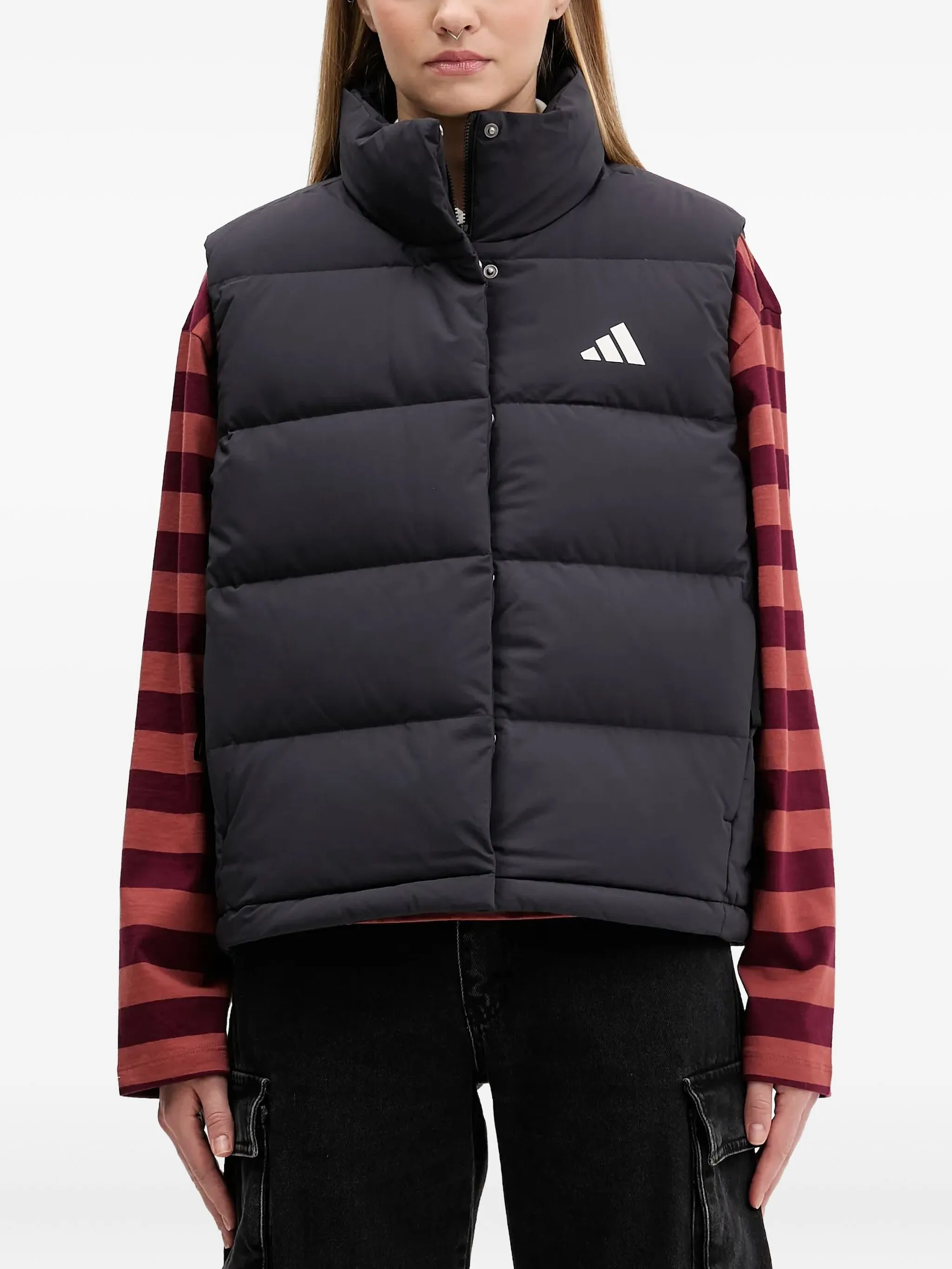 

Дутый жилет с логотипом Adidas, черный