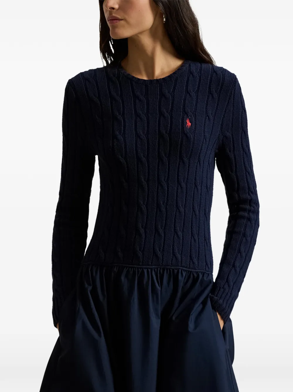 Платье макси фактурной вязки Polo Ralph Lauren, синий — фото 4