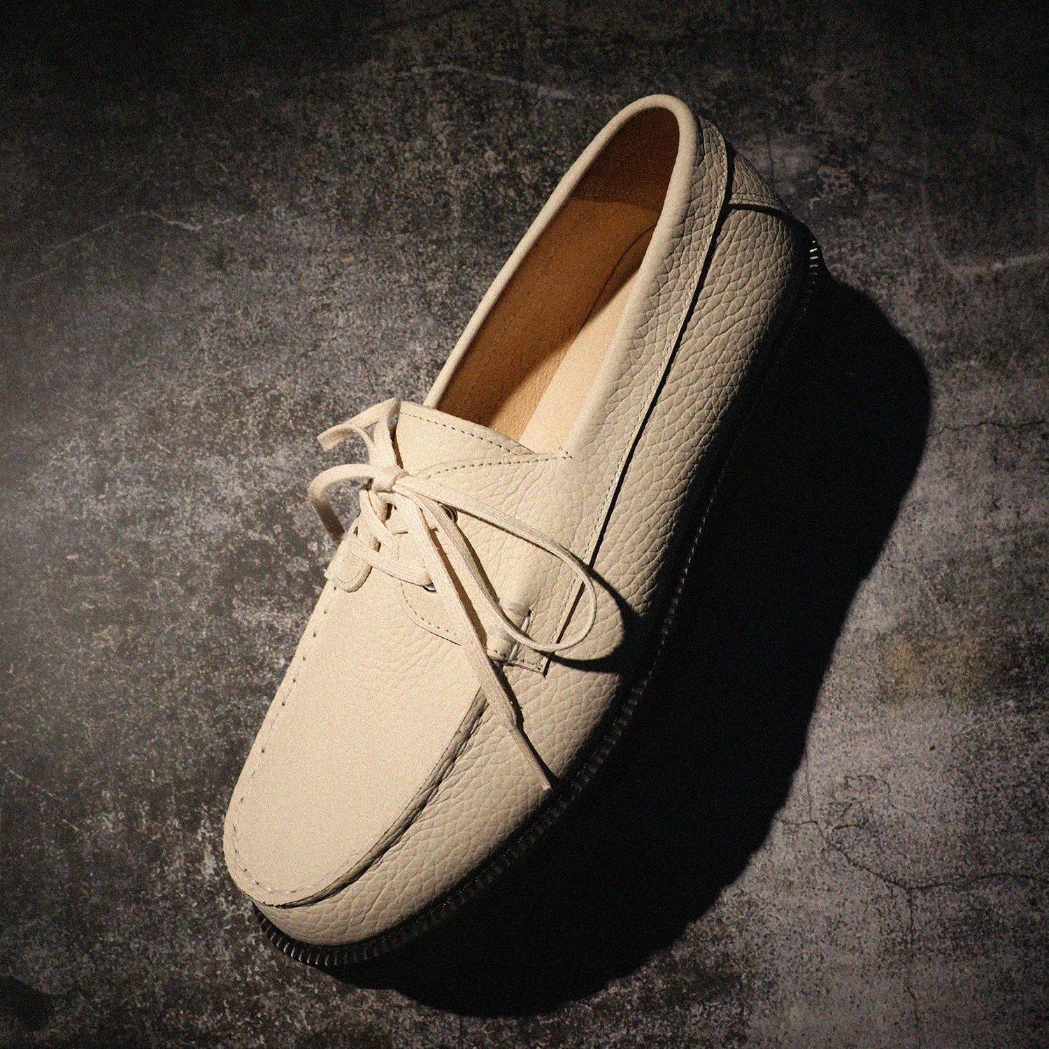 Мужские кремовые лоферы Standard Casual Sole Boat Shoes от Firenze.A — фото 2