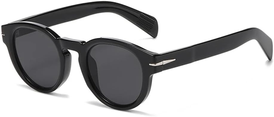 

Круглые панк-солнцезащитные очки для мужчин и женщин с заклепками, защита от УФ-излучения UV400, для занятий спортом на открытом воздухе, бега и путешествий UYPTK, Black Grey