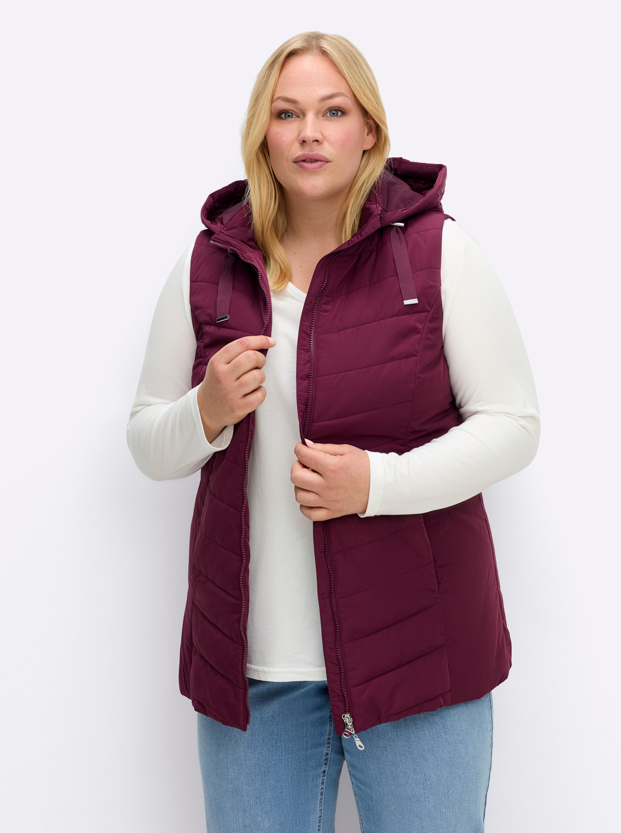 

SHEEGO Жилет в цвете Бургунди