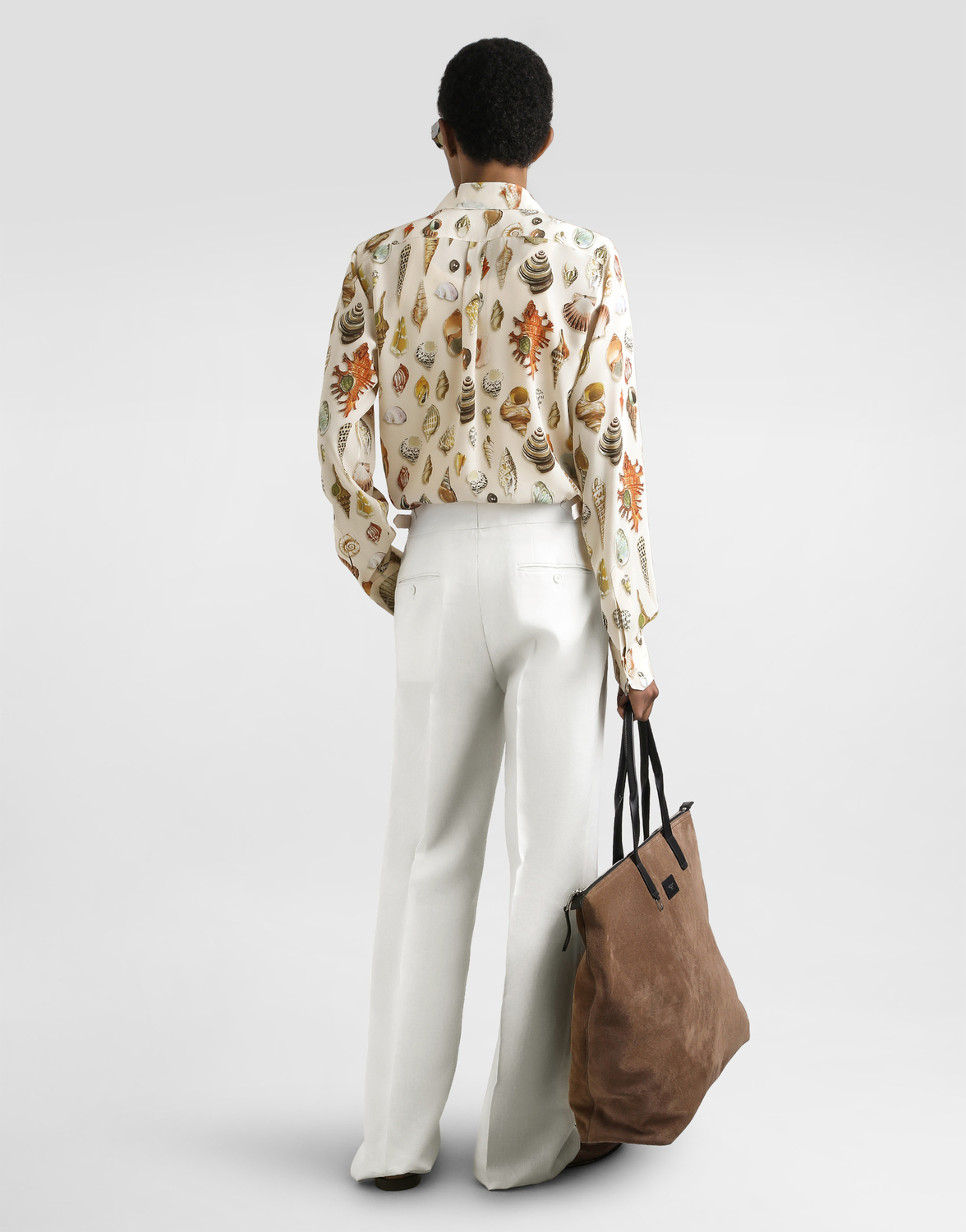 Шелковая рубашка с martini и ракушками Dolce & Gabbana, мультиколор — фото 3