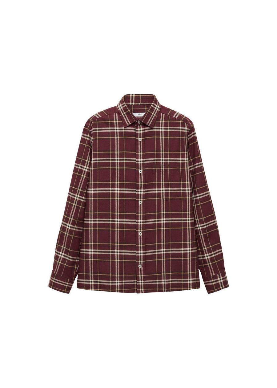 

Рубашка на пуговицах классического кроя MANGO MAN Cambrid, бордовый
