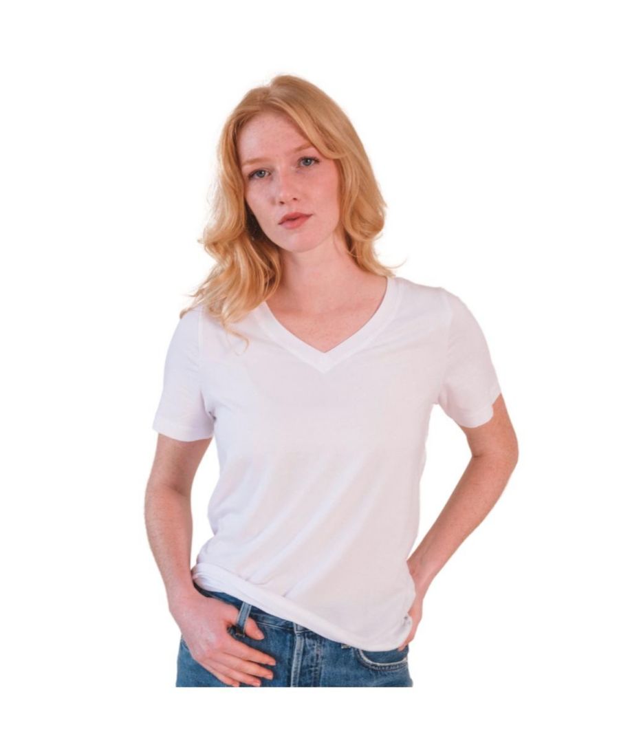 

Женская футболка Louise из хлопка и тенсела с V-образным вырезом Poplinen, White, Белый, Женская футболка Louise из хлопка и тенсела с V-образным вырезом Poplinen, White