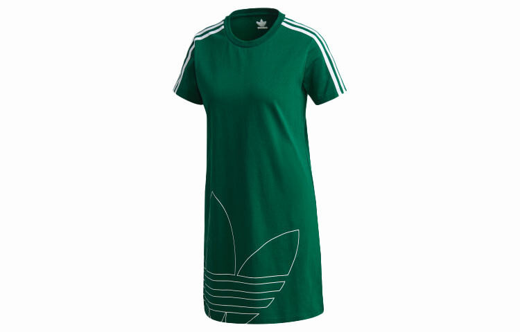 

Платье ADICOLOR с короткими рукавами женское темно-зеленое Adidas Originals