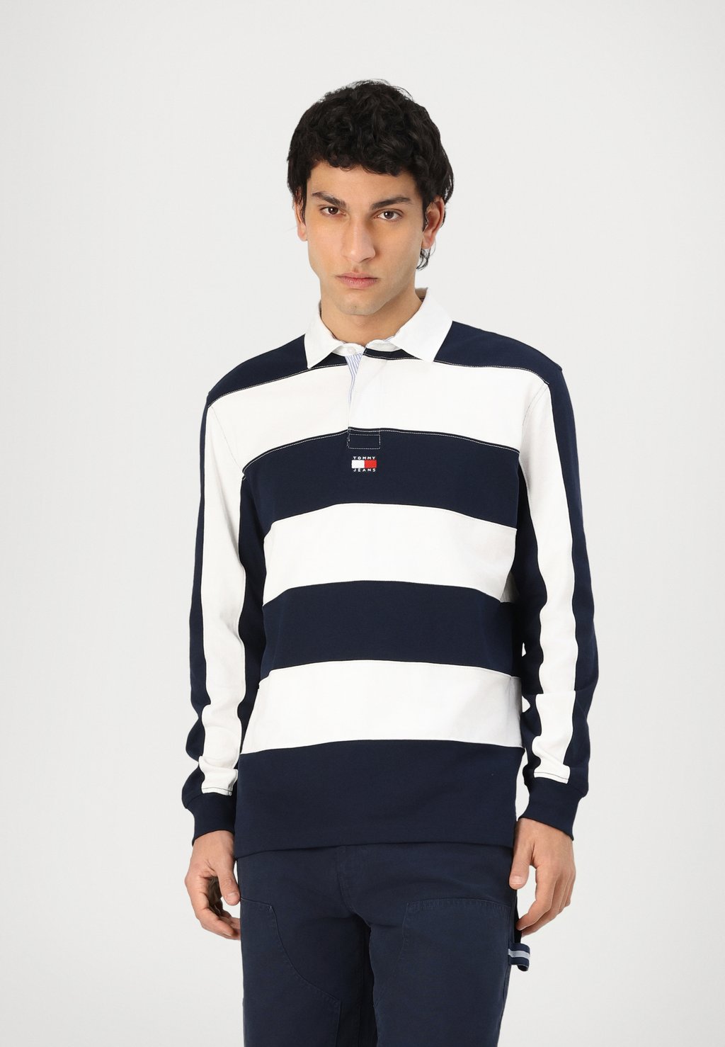 

Поло ENTRY STRIPE BADGE RUGBY Tommy Jeans, темно-синий